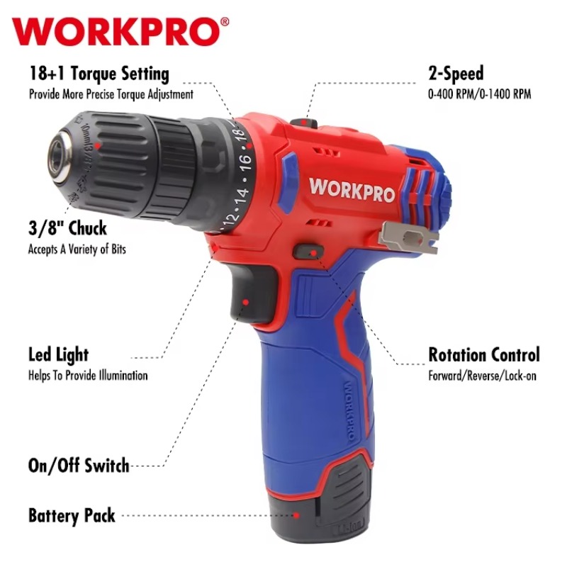 12V 10mm Cordless Drill Cordle - đánh giá và giá Power Tools Drill
